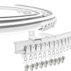 Curtain Rail for Bay Window Flexible Ceiling Curtain Track 3M/9.8Ft Curtain Rails and Fittings Curved Wall Mount for Room Divider