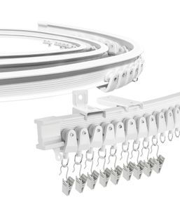 Curtain Rail for Bay Window Flexible Ceiling Curtain Track 3M/9.8Ft Curtain Rails and Fittings Curved Wall Mount for Room Divider