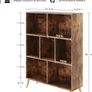 7 Cube Bookshelf, 3 Tier Modern Bookcase with Legs, 31 inch Wooden Book Shelf Image 3