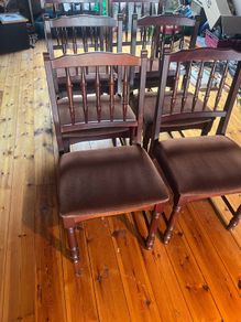 6 vintage mid century dining/ kitchen chairs . Teak