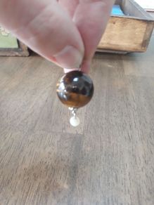 Tiger's Eye Drop Pendant and Chain
