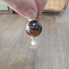 Tiger's Eye Drop Pendant and Chain