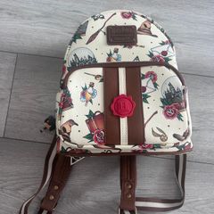 Loungefly Harry Potter Tattoo Art Cream Color Womens Double Strap Shoulder Bag