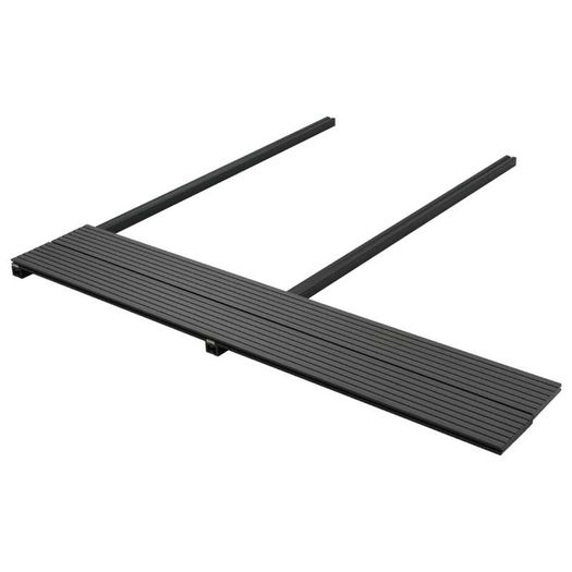 WPC Solid Decking Boards with Accessories 16 m(sqr) 2.2 m Black