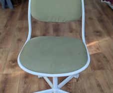 Compact Student/Office Desk Chair in White & Olive Green