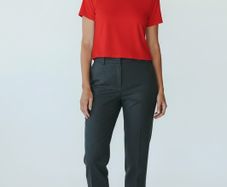 NEXT Bright Red Fitted Stretch Top Minimalist Basic Tee