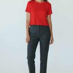 NEXT Bright Red Fitted Stretch Top Minimalist Basic Tee