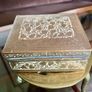 Antique British India Engraved Brass Wood Lined Box 1930s Image 6
