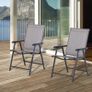 Set of Two Folding Garden Chairs Grey Image 6