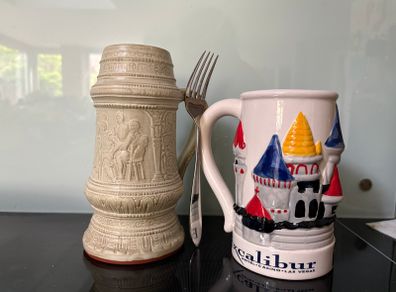 Tankards -stein mugs (style but not from Germany)