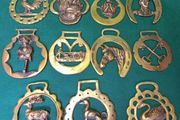 Vintage Brass Horse Bridle Badges  X 11