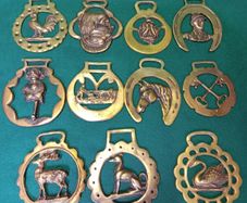 Vintage Brass Horse Bridle Badges  X 11