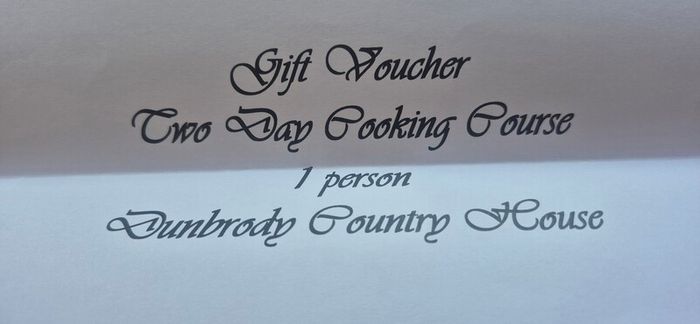 Dunbrody House 2 Day Cooking course voucher