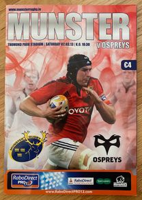 2013 Munster v Ospreys - RaboDirect Pro12 Programme