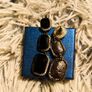 Black Gemstone Drop Earrings Image 5
