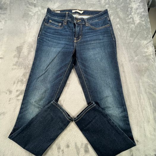 Levis 711 Womens Jeans W27 L28 Blue Indigo Denim Premium Big E