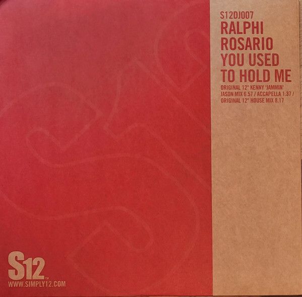 Ralph Rosario-You used to Hold me