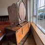 Antique oak desk and Edwardian triple mirror Image 9