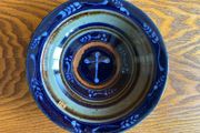 blue ceramic dish