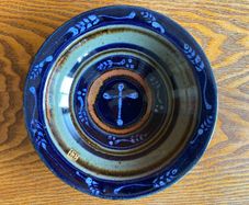 blue ceramic dish