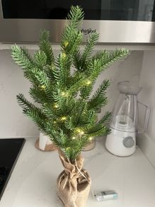 Mini Artificial Christmas Tree with Lights & Decorations