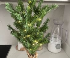 Mini Artificial Christmas Tree with Lights & Decorations
