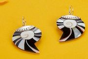 NEW - Sterling silver Bali Asymmetric Shell drop Earrings