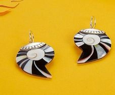 NEW - Sterling silver Bali Asymmetric Shell drop Earrings