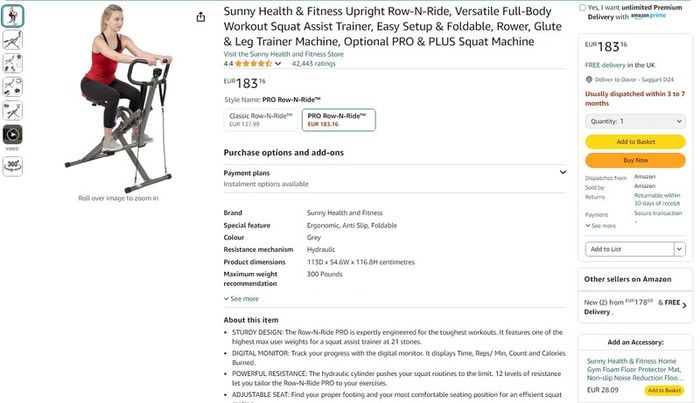Squat/row pro machine for home gym 'Row-N-Ride'