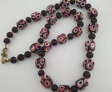 Antique Venetian Style Thousand Eyes & African Glass Beads Necklace