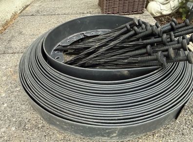 VOUNOT Flexible Garden Lawn Edging  20m Anthracite