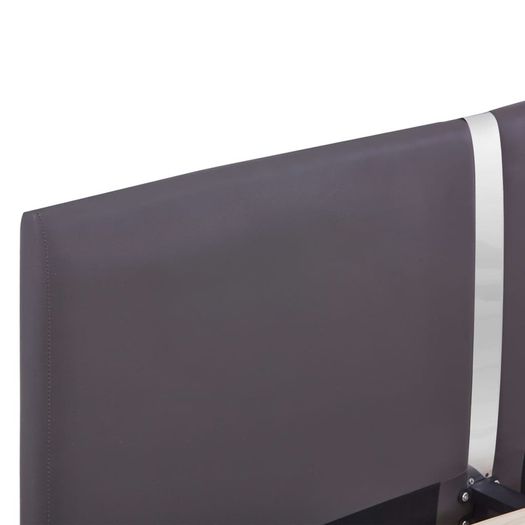Bed Frame Grey Faux Leather 150x200 cm