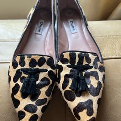 Dune leopard print flats