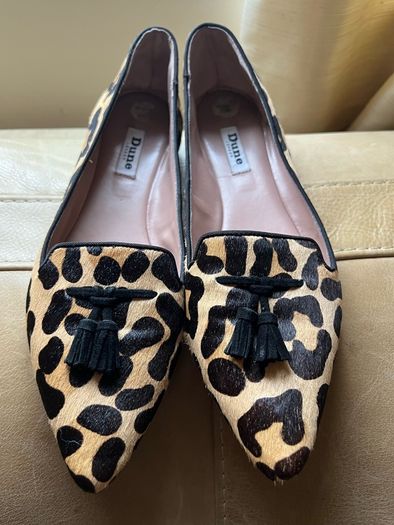 Dune leopard print flats