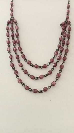 Delicate Layered Purple-Beaded Necklace