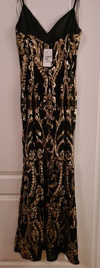 Black / Gold Ornate Sequin Strap Dress BRAND NEW!!!