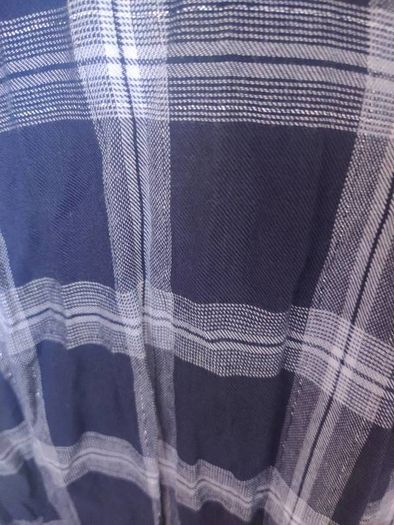 Yours Navy&Silver metallic check drop shoulder shirt tunic size UK18 EU46 Postage included