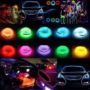 EL Wire 8mm Sewing Edge Neon car Lights Dance Party Car Decor Light Flexible EL Wire lamps Rope Tube LED Strip With DC12V Drive
