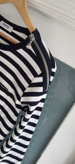 SONIA by Sonia Rykiel black and ivory striped top Sz M (Fit 8-10UK) - Rrp 285