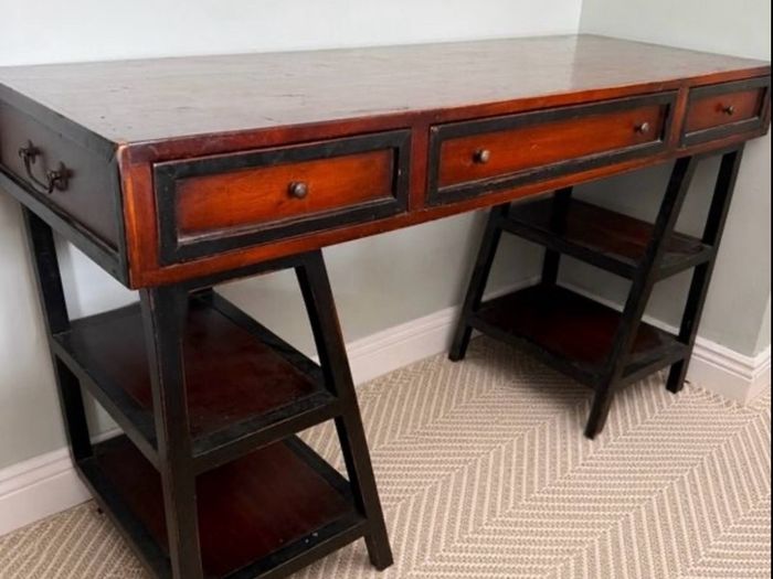 bookcase and desk