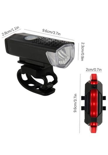 Bike Light Set, USB Rechargeable Super Bright LED Waterproof Headlight Front Lights and Back Rear Bike Lights, Adjustable Lighting Modes, Cycling Lights for Road & Mountain, bike parts