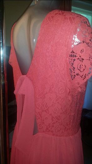 Atmosphere stunning lace open back  coral dress size UK16 EUR44 Perfect condition Postage included