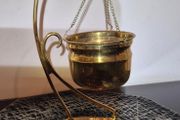 vintage brass hanging pot