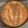 Ireland 1959 1/4d Farthing Beautiful Uncirculated Red Coin Double Fada Type Image 2