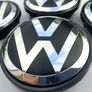 4x VW 70mm Black Chrome logo Volkswagen Touareg 7L6601149B alloy wheel centre caps cap Hub Cover 70 Image 4