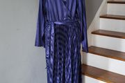 CurveWow navy satin stripe pleated dress, Size 20, BNWT