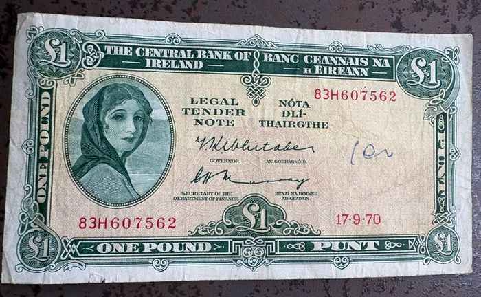 Lady Lavery 1970 One Pound Note