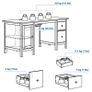 Hemnes office desk - white stain Image 2
