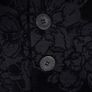 Desigual Black Velvet Embossed Floral Pattern High Neck Longline Coat 8UK/36EU Image 4