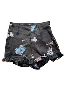 River Island satin high-waisted floral shorts